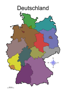 Deutschland Bundesländer farbig 